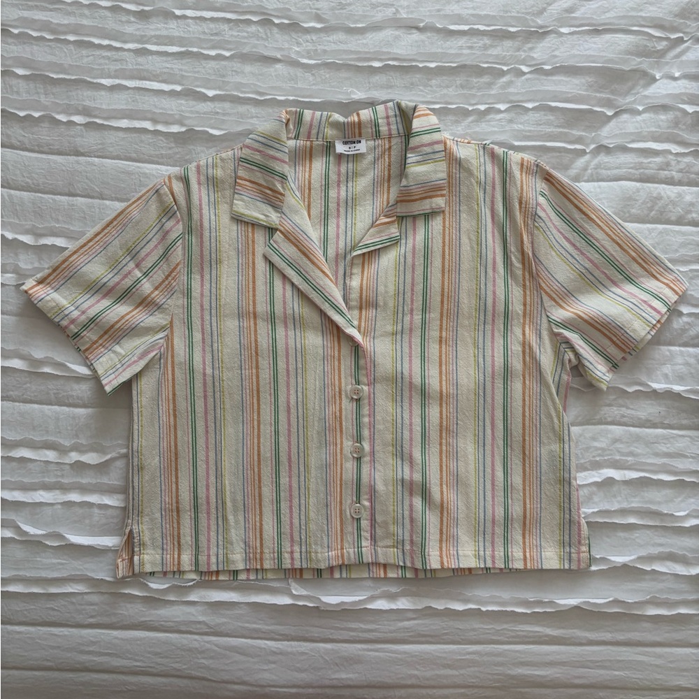Cotton On Multicolor Striped Crop Top